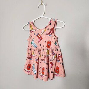 KIKI LULU Pink Boots Lets Go Print Bamboo Dress